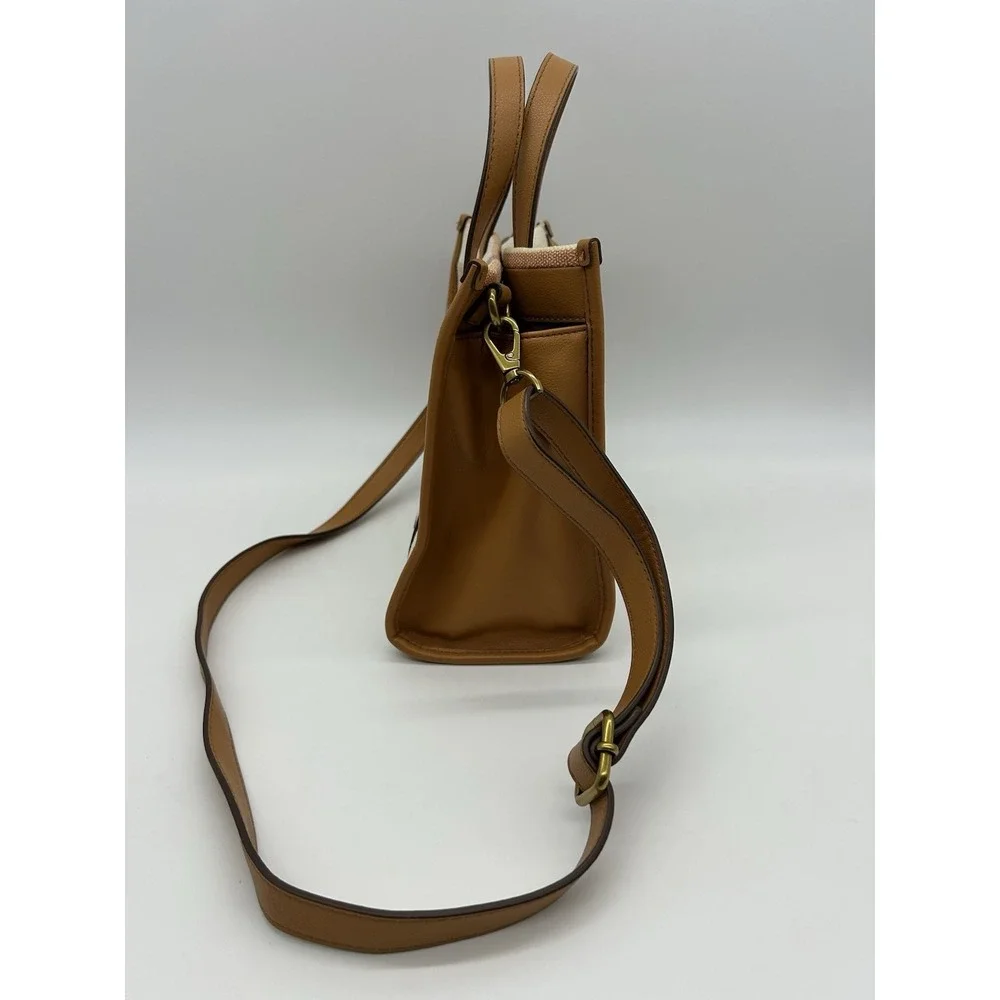 Fossil‎ Kingston Satchel Spring Stripe Crossbody Bag Tote Purse Summer Festival